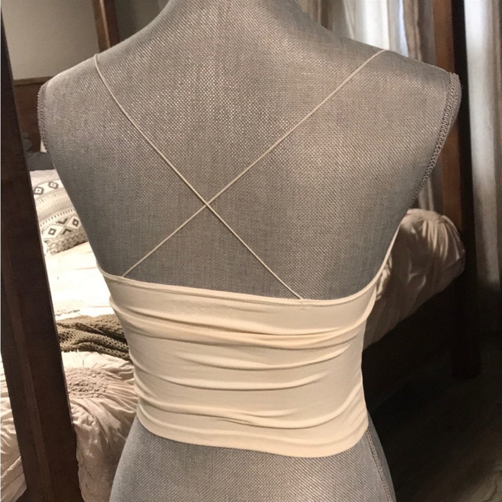 Free People crop tanks with crisscross straps